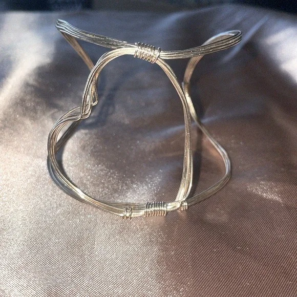 Local Artisan Gold Cuff Bracelet Heart Shape Handmade Valentine’s Day Gift Ready - Picture 5 of 8